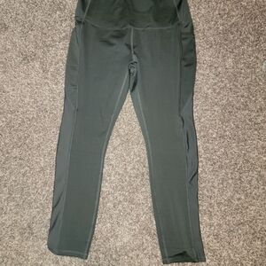 LegEnd Dark Green High-Waist Leggings With Pockets